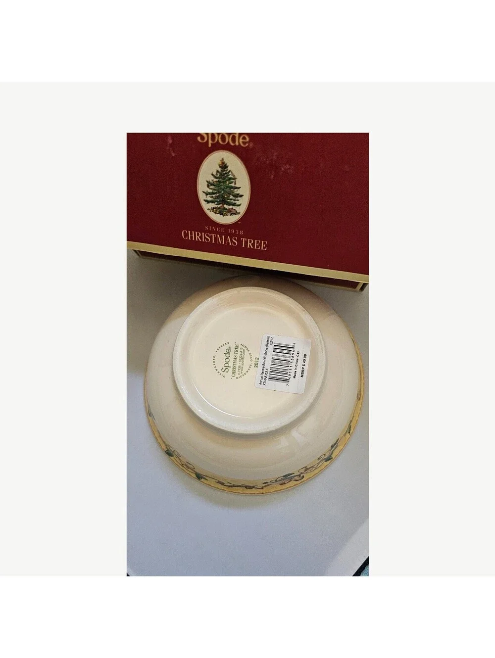 Spode Christmas Tree Annual Candy Bowl Ceramic Holiday Vintage Collectible
